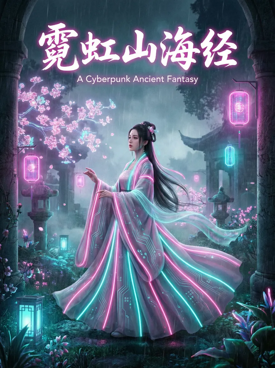 吃瓜探花 古风奇缘短剧 - 霓虹山海经海报